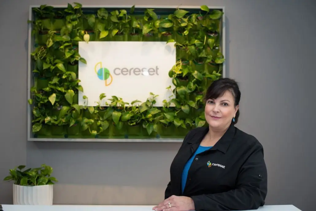 Brenda Hanning, owner and Cereset Tech Coach, at the Cereset Carmel studio